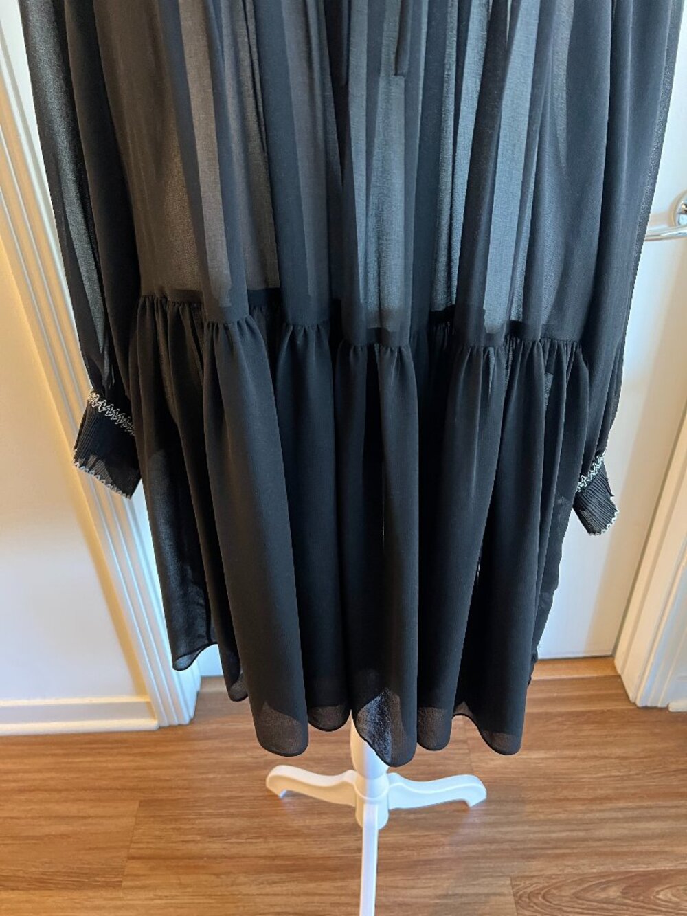 Sandro Chiffon sheer black tunic dress. - Picture 7 of 7